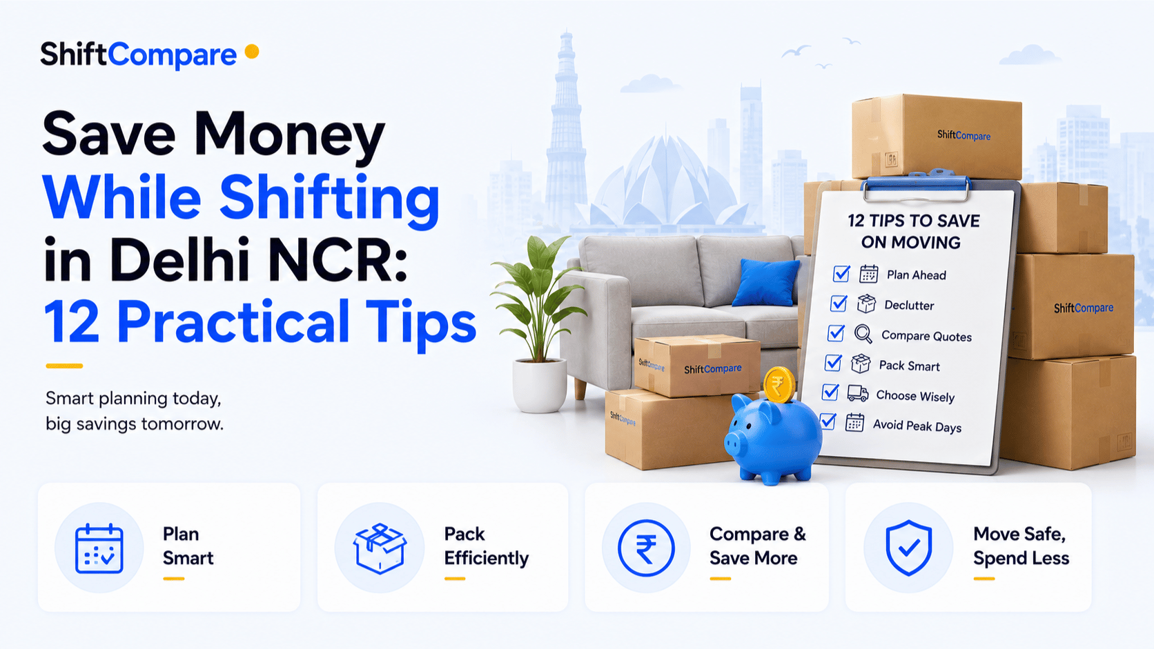 Save money moving in Delhi NCR by comparing written mover quotes
