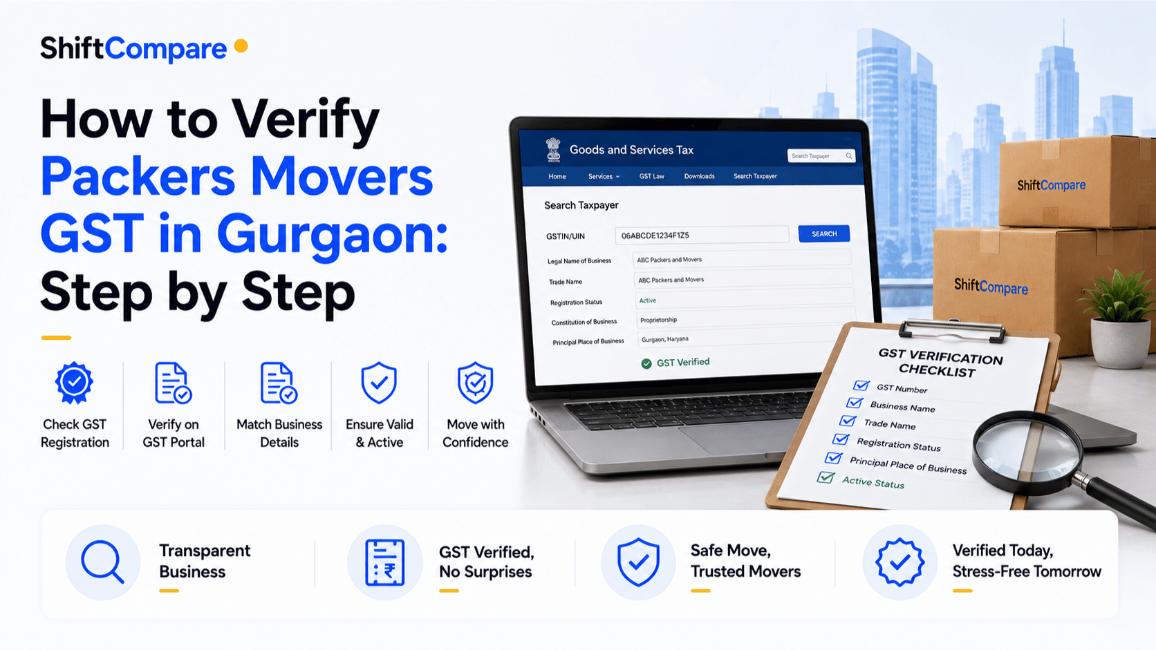 How to verify packers and movers GST in Gurgaon before booking