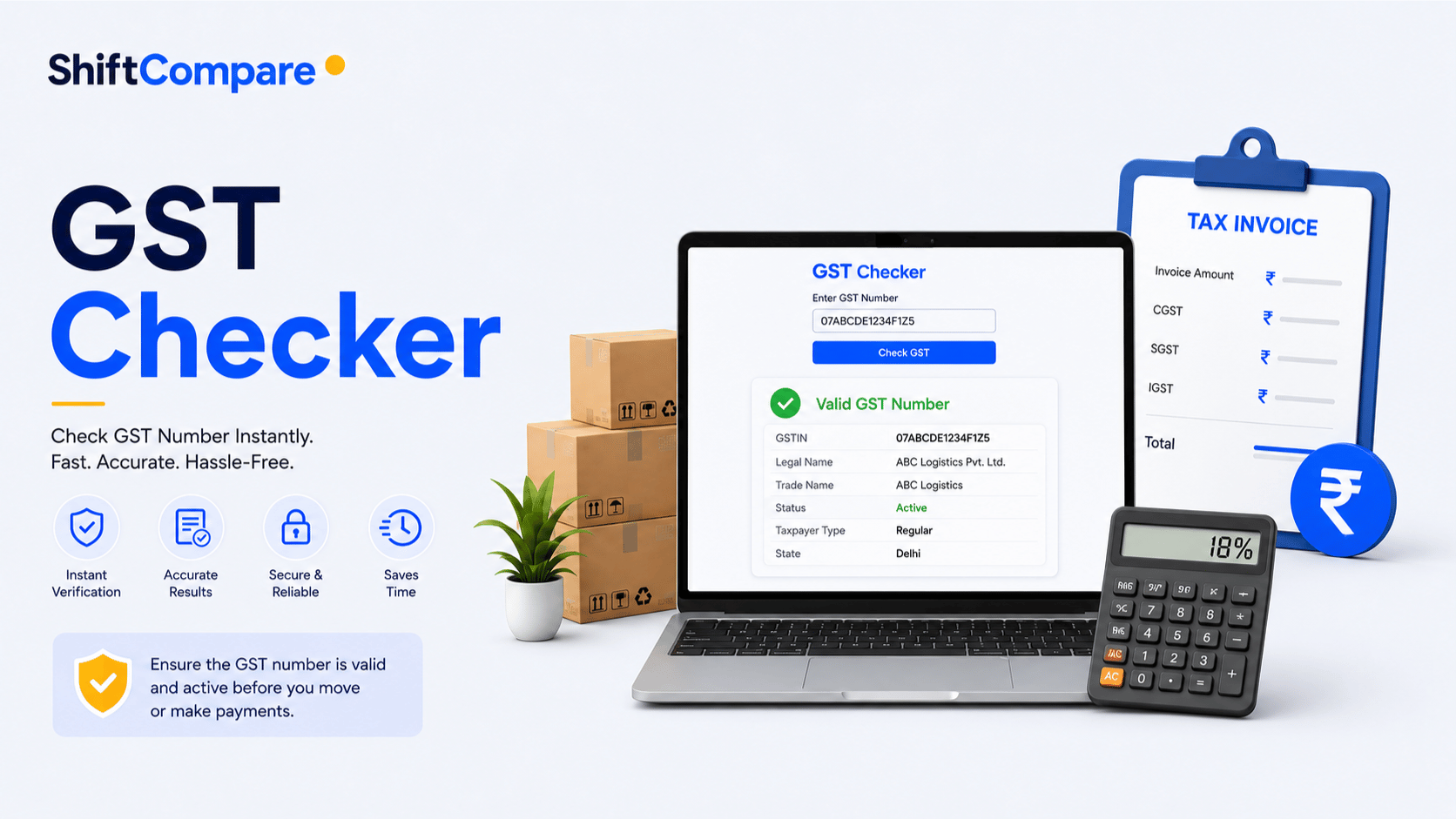 Verify packers and movers tool checking GSTIN and partner status before booking