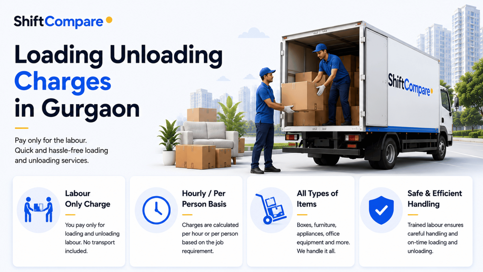 Loading and unloading charges in packers and movers quotes