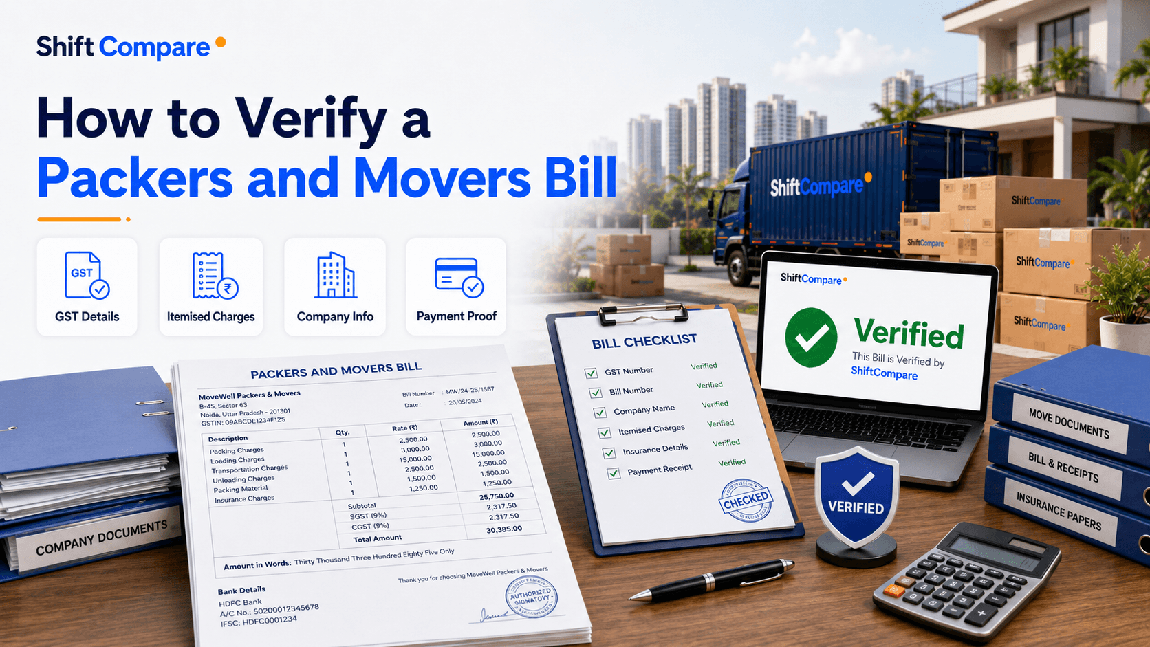 How to verify a packers movers bill before claim, payment or complaint